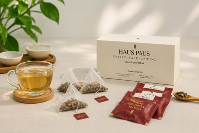 Wellness tea set with Uplift, Ease, and Unwind blends