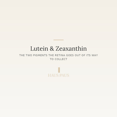 Lutein and Zeaxanthin - the two pigments the retina goes out of its way to collect