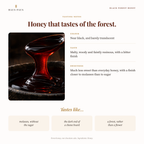 Black Forest Honey tasting notes: near black, malty, woody and faintly resinous with a bitter finish