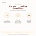 Real honey crystallises: stand the Black Forest Honey jar in warm water for 10 to 15 minutes, and never microwave it