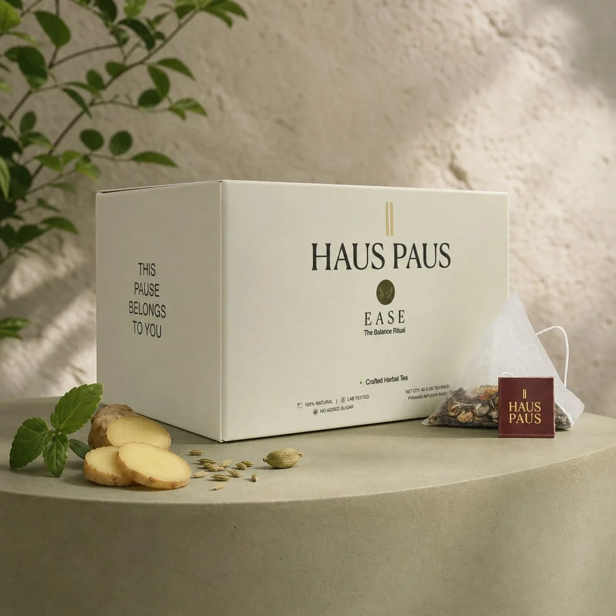 EASE · Digest & Balance Tea — supplied product photograph