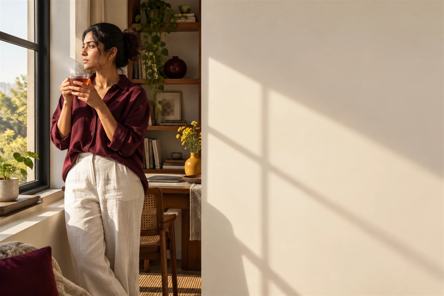 A quiet morning pause with herbal tea